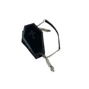 Spirit Halloween Women's Goth Coffin Crossbody W/Red Velvet Lining - OS